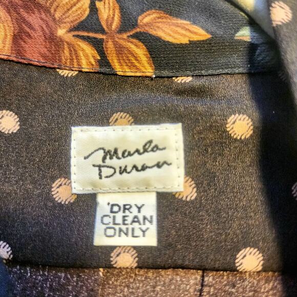 Marla Duran Blouse Womens 3x Rare Floral Pleated Polkadot Boho Funky Fairycore - Picture 3 of 9